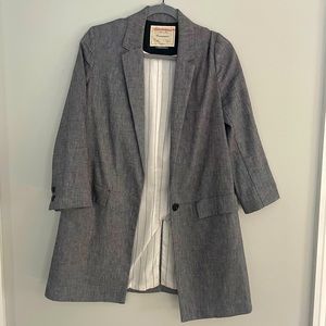 Anthropologie Cartonnier Linen Blend Oversized Blazer Gray size Small